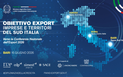 Obiettivo Export: imprese e territori del Sud Italia verso la Conferenza Nazionale dell’Export 2026 - Bari, 16 giugno